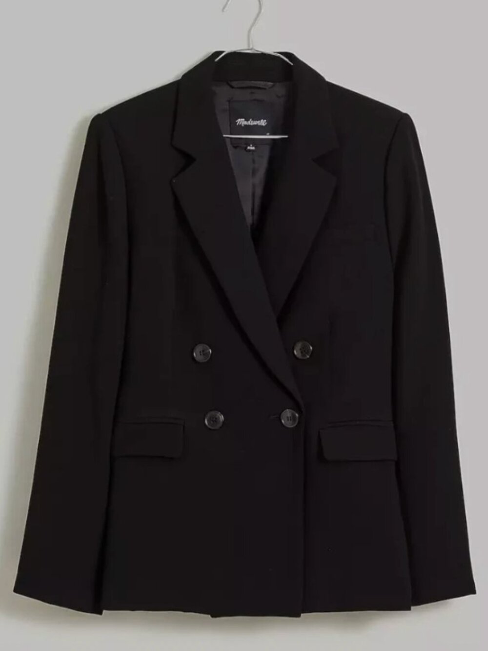 Madewell Black Rosedale Blazer in Crepe - Size 12